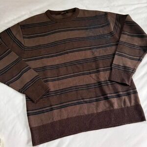Y2k brown striped sweater  Y2K burnside size xl soft